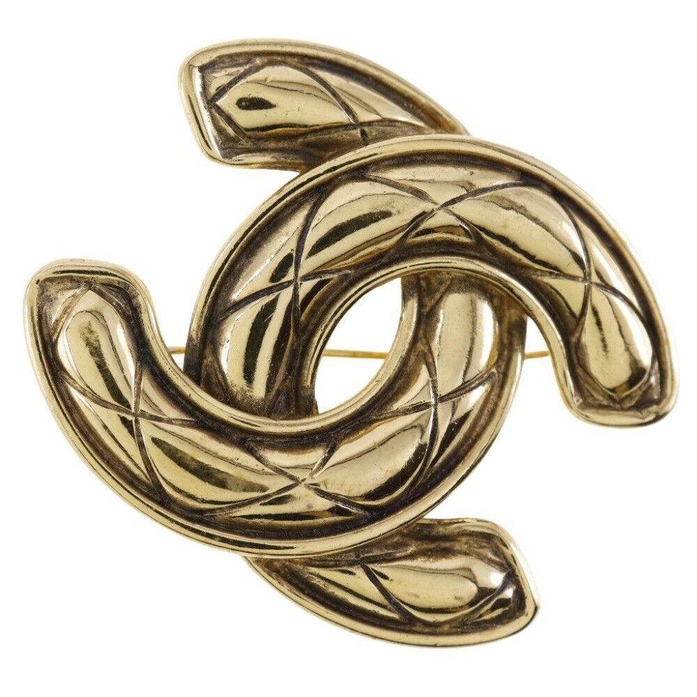 CHANEL COCO Mark Brooch Plated Gold 37.3g Women